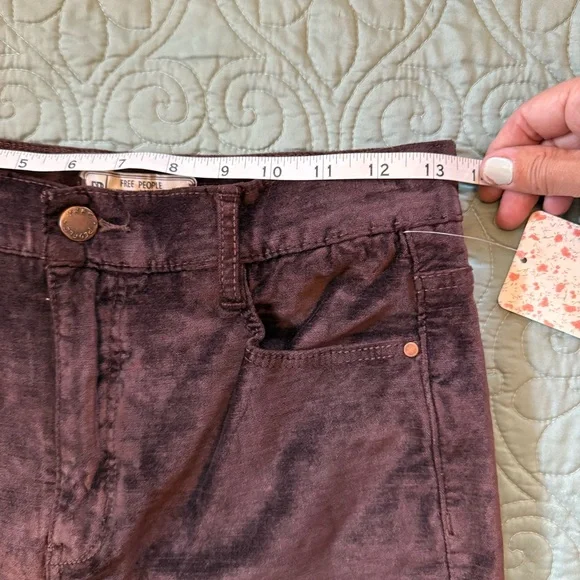 NWT Free People Mulberry Velour High Rise Skinny Jeans Size 27 Women - Picture 6 of 8